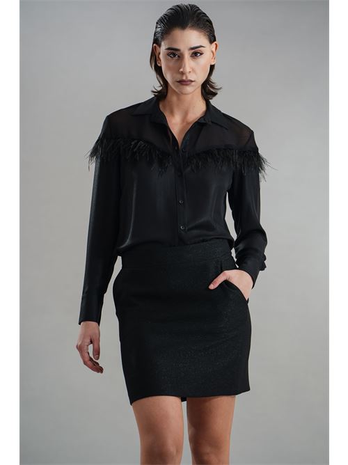 Camicia con piume elmas phil | 070276NERO